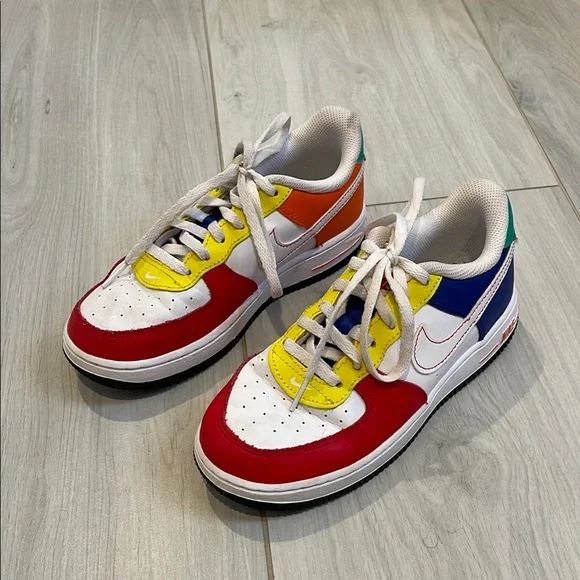 Nike Air Force 1 low top Red , blue and Yellow Sneakers - Picture 1 of 6